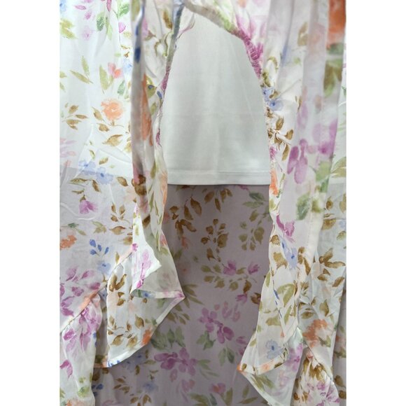 Rue 21 - Women's Summer Sleeveless High Low Hem Ruffle Floral Dress - White - XS - Picture 12 of 16